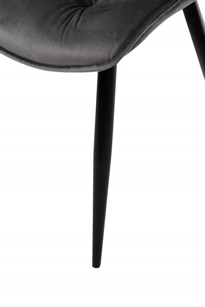 Стул обеденный Плото велюр серый/черный