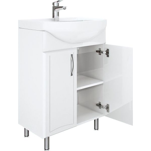 Тумба Water House Прайм 60 МДФ белый глянец под умывальник Прокси 60