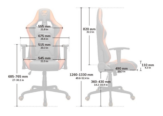 Кресло игровое Cougar Armor ELITE (Black), дышащая экокожа, стальной каркас черный