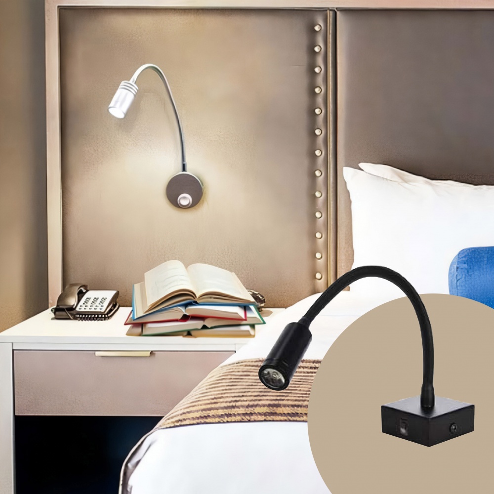 Бра HOROZ ELECTRIC TURNA 1x3 Вт без цоколя черный 040-007-0003-020