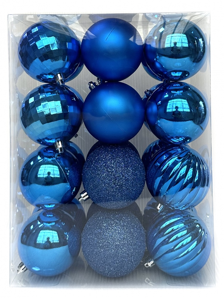 Набор елочных шаров Классика 241211-1 в ассортименте d 80 мм 24 шт./уп.