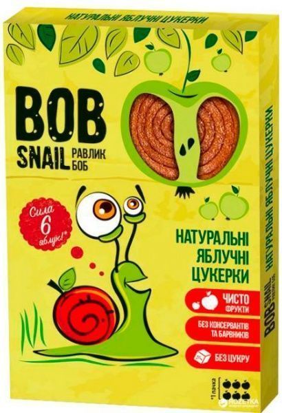 Цукерки BobSnail натуральні яблучні 60 г (4820162520149) 