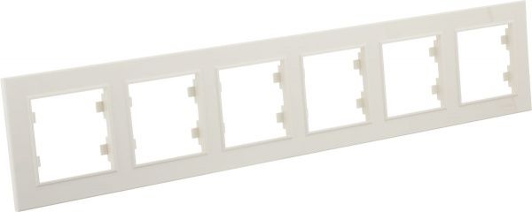 Рамка шестиместная Makel Karea горизонтальная слоновая кость
