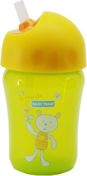 Поильник Baby Team с силиконовой трубочкой 380 мл 5010 в ассортименте