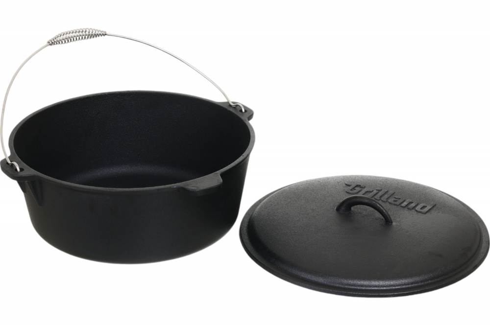 Казан Grilland 12 л чавунний туристичний з кришкою UHR111705