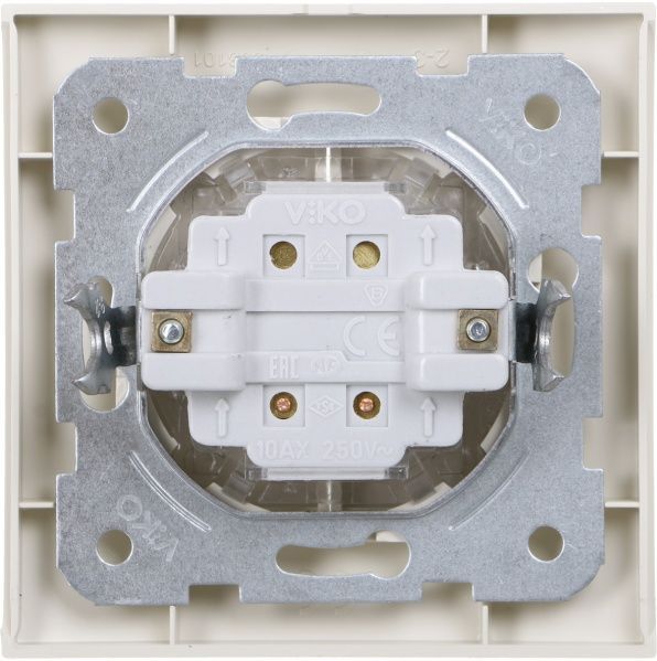 Вимикач двоклавішний Viko Linnera без підсвітки 10 А 250В кремовий 90401002