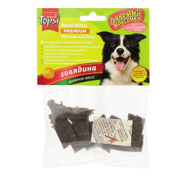 Ласощі Topsi М'ясні в'ялені шматочки яловичини