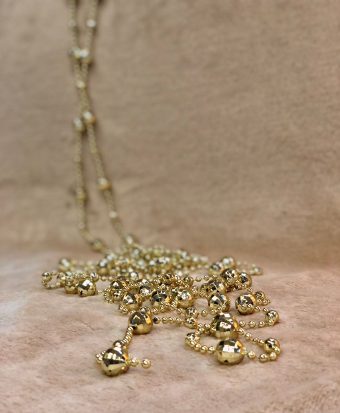 Бусы для елки Диско K-426535 4мм 4 м золотой