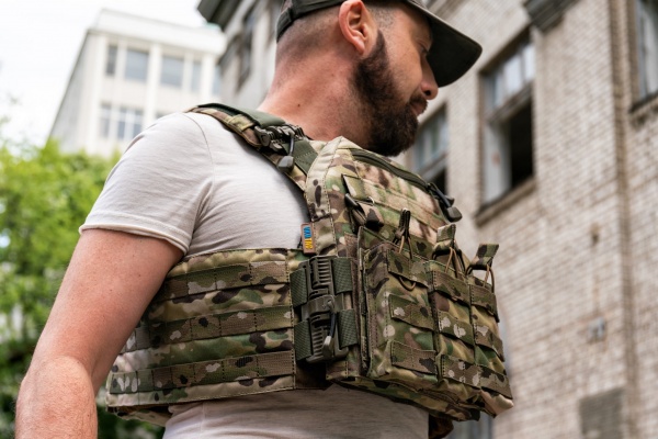 Плитоноска UKRTAC з системою швидкого скидання (Multicam), ткань Cordura 500 