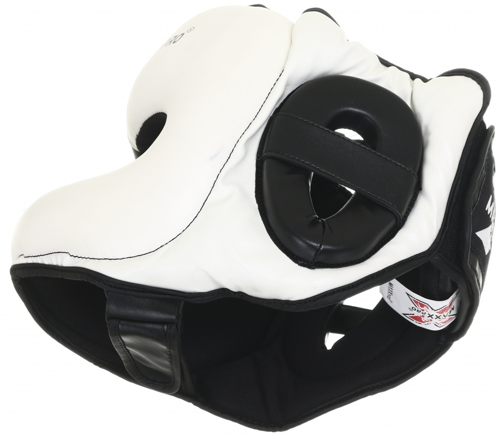 Шлем боксерский MaxxPro р. L AHG-700 Black/White vynil L черныйбелый