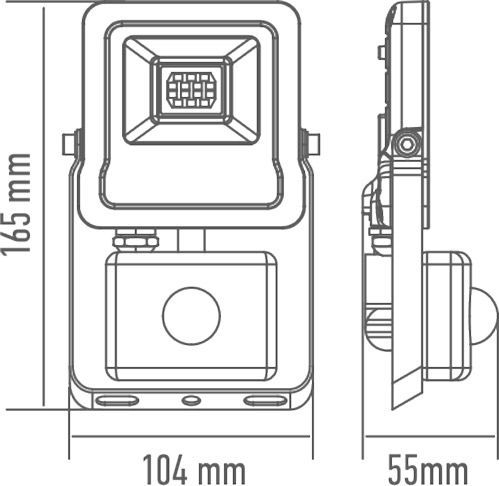 Прожектор з датчиком руху Maxus 1-Max-01-LFL-1050s LED 10 Вт IP65 чорний 
