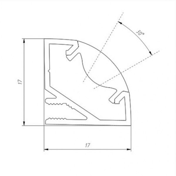 Профіль алюмінієвий Светкомплект кутовий анодований ЛПУ 17x17 мм 200 см 