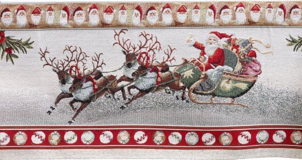 Скатерть гобеленовая новогодняя с люрексом 140x140 см разноцветный 