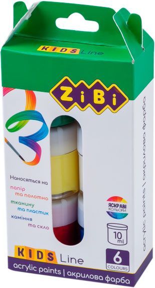 Краска акриловая Kids Line 6 цветов 10 мл ZiBi