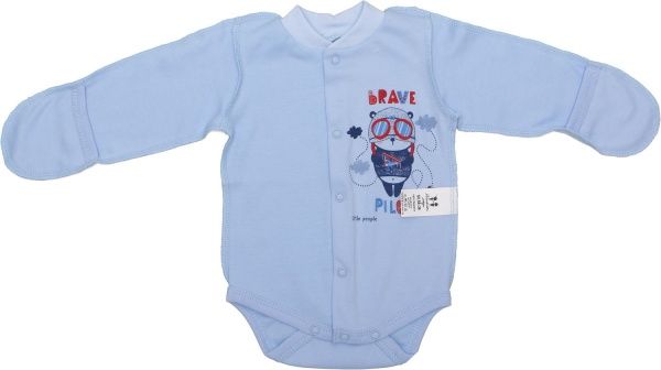 Боди детское Маленькие люди 434-110 р.50-56 голубой 