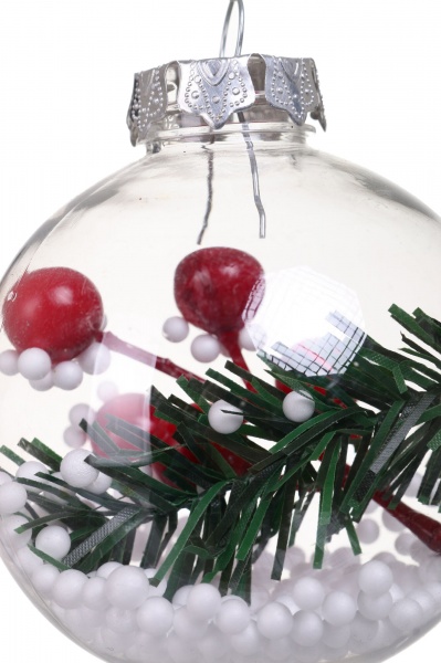 Декоративна підвіска Куля з декором 8x10 см прозорий NY21055