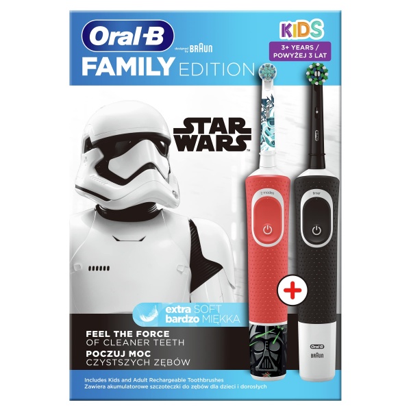 Электрическая зубная щетка Oral-B Family Edition, 2 шт: Vitality & Kids Звездные Войны
