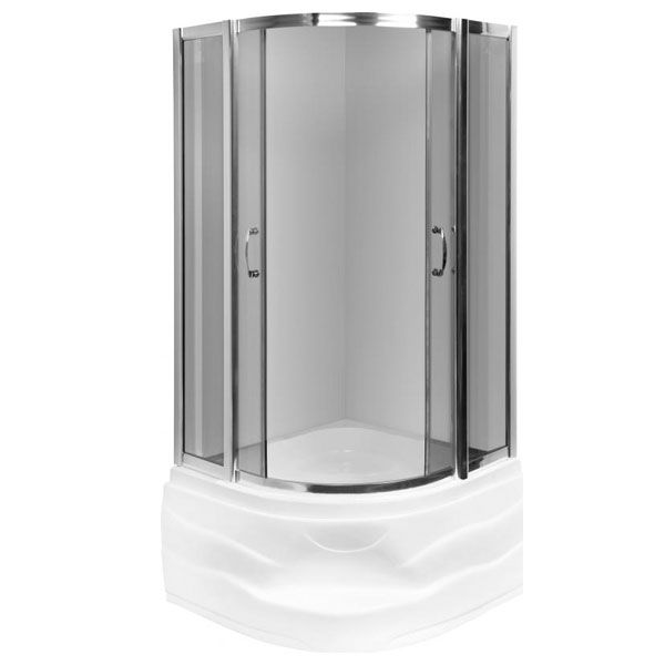 Душевая кабина Korra K-222 900x900x2025 профиль хром, стекло графит