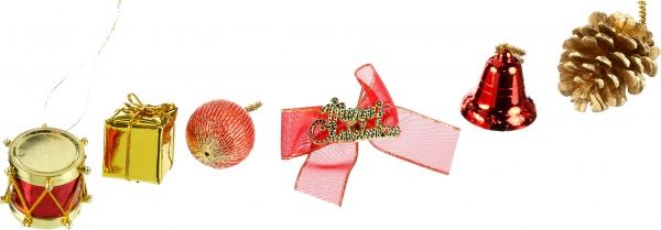 Набір новорічних декорацій червоно-золотий HL2-12011