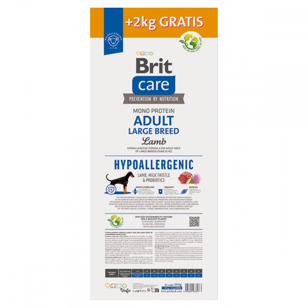 Корм сухий Brit CARE Dog Hypoallergenic з ягням 14 кг