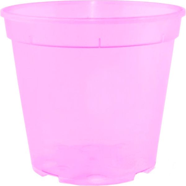 Горщик дренажний Алеана круглий 0,28л рожевий прозорий (114073) 