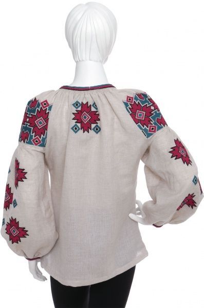 Вышиванка Эдельвика р. 40 белый с красным 267-16/08 