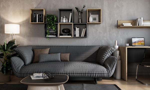 Полка Грейд Адель 370x370x250 мм дуб крафт золотой 