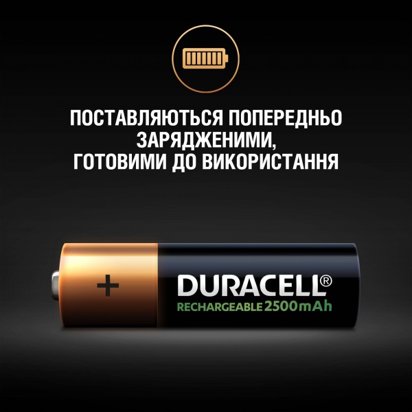 Акумулятор Duracell HR6 2500 mAh 1/2AA 4 шт. 