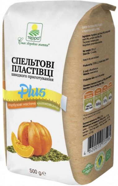 Хлопья ТЕРРА Тыквенные семена и клетчатка 500 г (2585) 