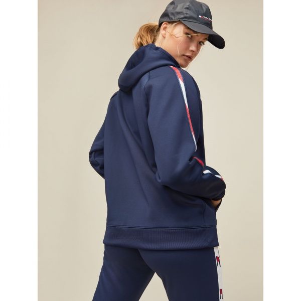 Джемпер Tommy Hilfiger FLEECE ZIP UP HOODY WITH TAPE S10S100361401 р. S темно-синий