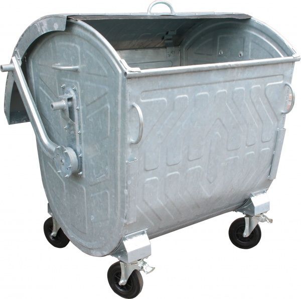 Контейнер для сміття сталевий оцинкований 1100 л