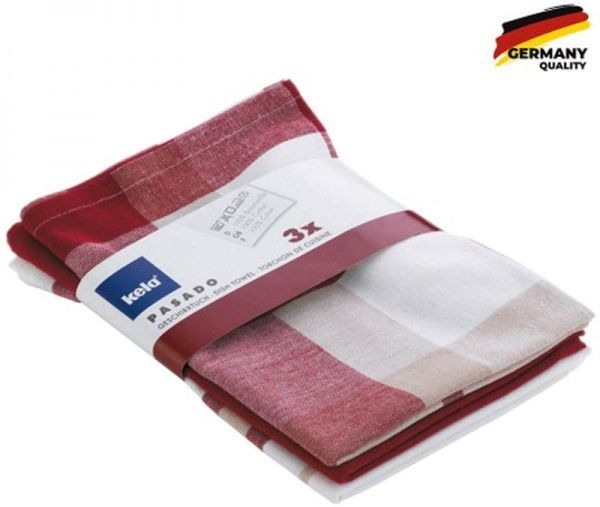 Набір рушників кухонних Pasado 65х45 червоний 3 шт. 45x65 см Kela червоний 