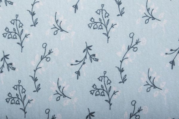 Простынь на резинке трикотажная 160x200 см голубой с принтом Homeline 