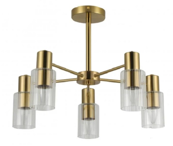 Люстра Miorro Impero метал/скло 5x40 Вт E14 мідь 51-311-064