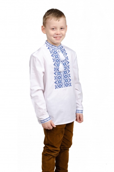 Вышиванка для мальчиков Эдельвика р.128 белый 61-20/09 