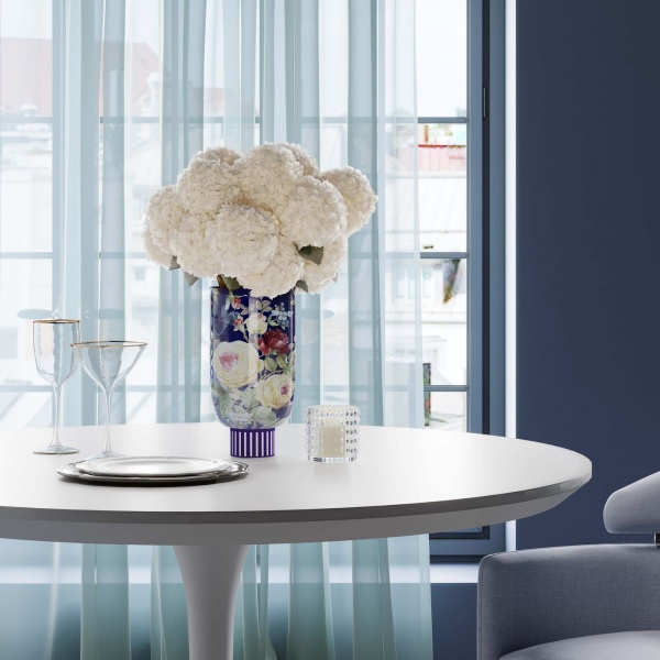 Ваза KARE Design Rose Magic 27 см синяя 