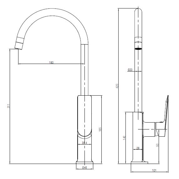 Смеситель для кухни Mixxen ADMIRAL хром U MXBZ0655