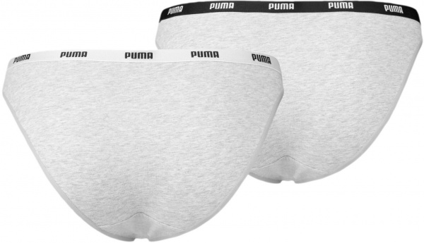 Трусы Puma PUMA WOMEN BIKINI 2P PACK GREY / GREY 90785105 M серый