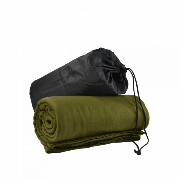 Плед флісовий у чохлі Warm 150x180 см хакі Bergamo 