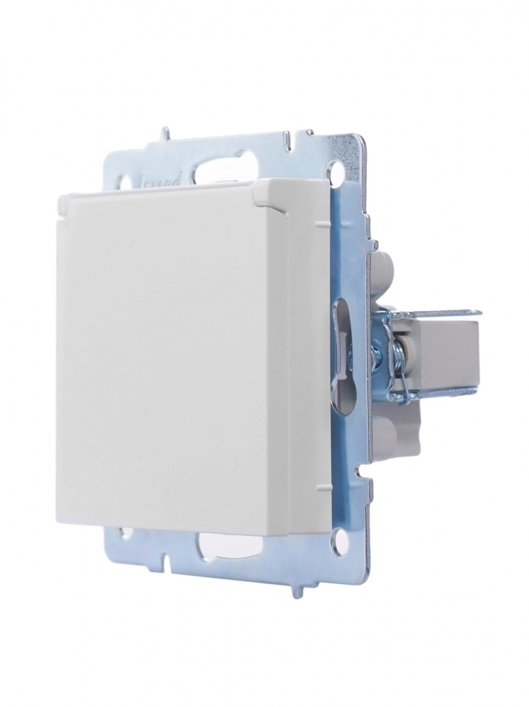 Розетка з кришкою 1 із заземленням Lezard Vesna IP20 білий 742-0288-123B