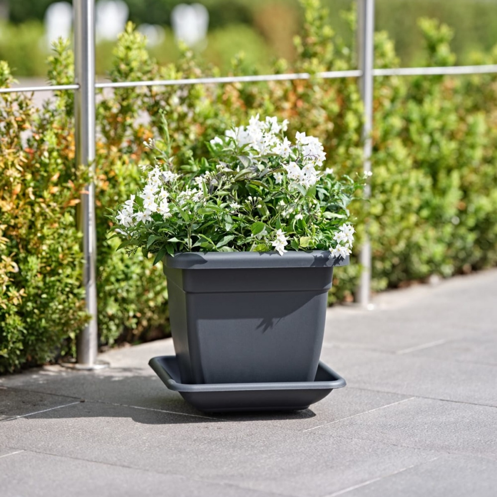 Вазон пластик NAZCA 45 см квадратный серо-коричневый 40 л TeraPlast (33144045406)