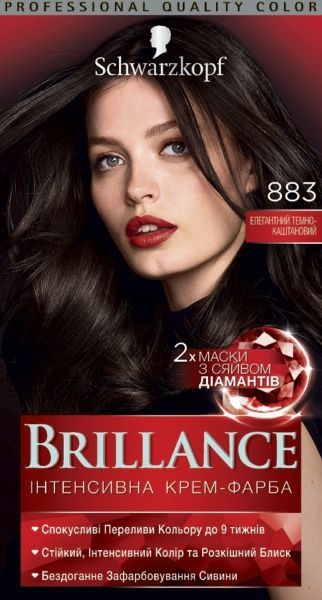 Краска для волос Brillance Brillance №883 элегантный темно-каштановый 142,5 мл