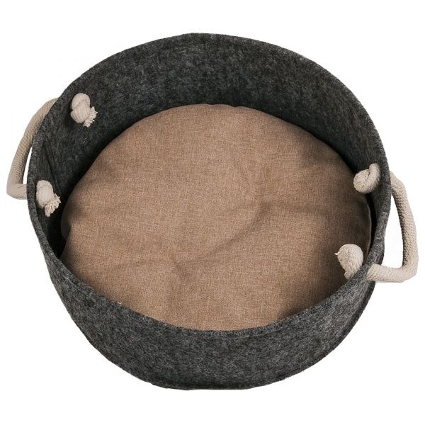 Лежак c подушкой FX home фетр серый 48x48x17 см