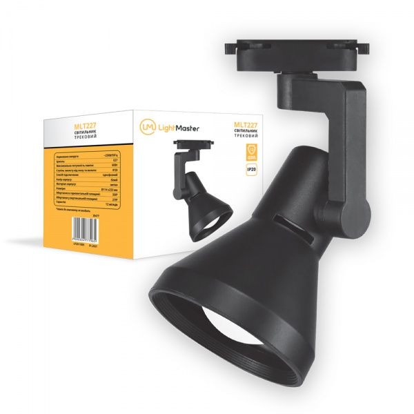 Трековый прожектор LightMaster MLT227 E27 60 Вт черный 