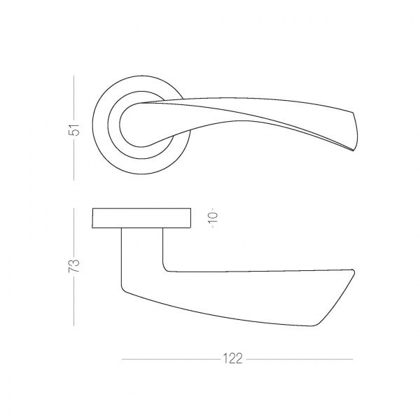 Ручка на розетке Solo А-1205 MC без запирания матовый хром