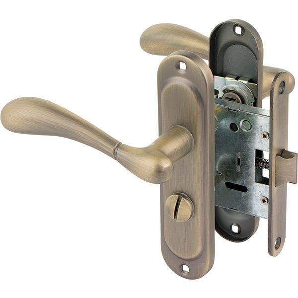 Замок врізний з ручками  RDA ImolaW WC 47 мм матова антична латунь/