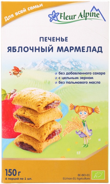 Печенье Fleur Alpine яблочный мармелад 150 г