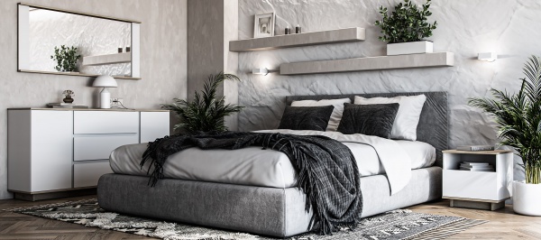 Тумба прикроватная Грейд 1 Concept дуб крафт серый / нимфея альба 