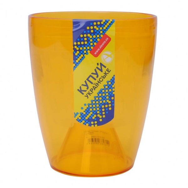 Горщик для орхідей Алеана Орхідея 12х14 смз вазоном дренажним круглий бурштиновий 