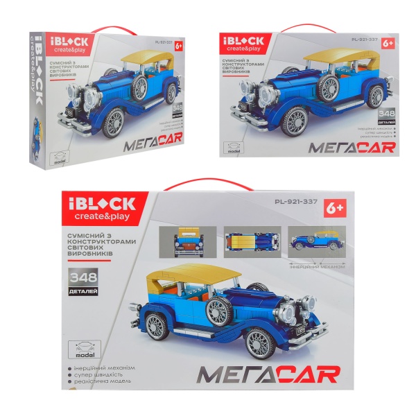 Игрушка-конструктор Iblock Машинка 348 деталей PL-921-337